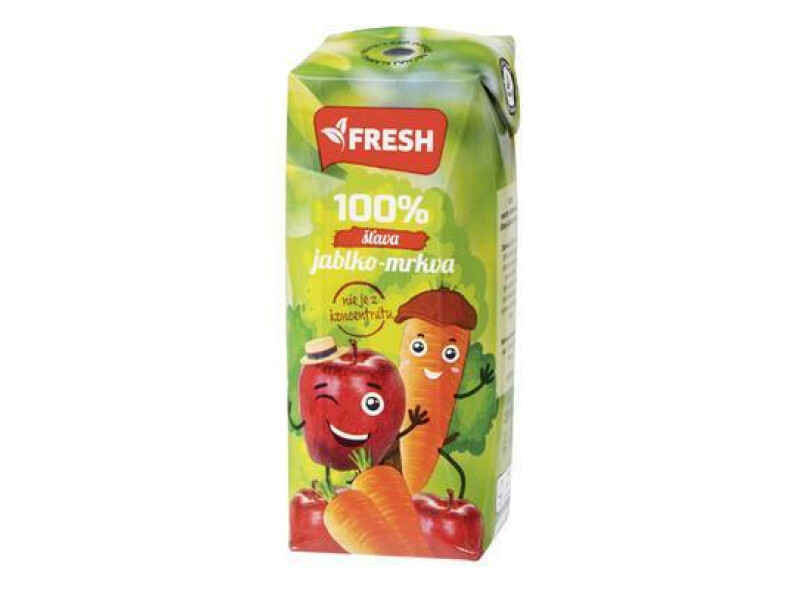 DŽÚS JABLKO-MRKVA 100% 0.25l FRESH