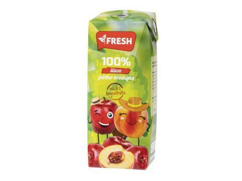 DŽÚS JABLKO-BROSKYŇA 100% 0.25l FRESH