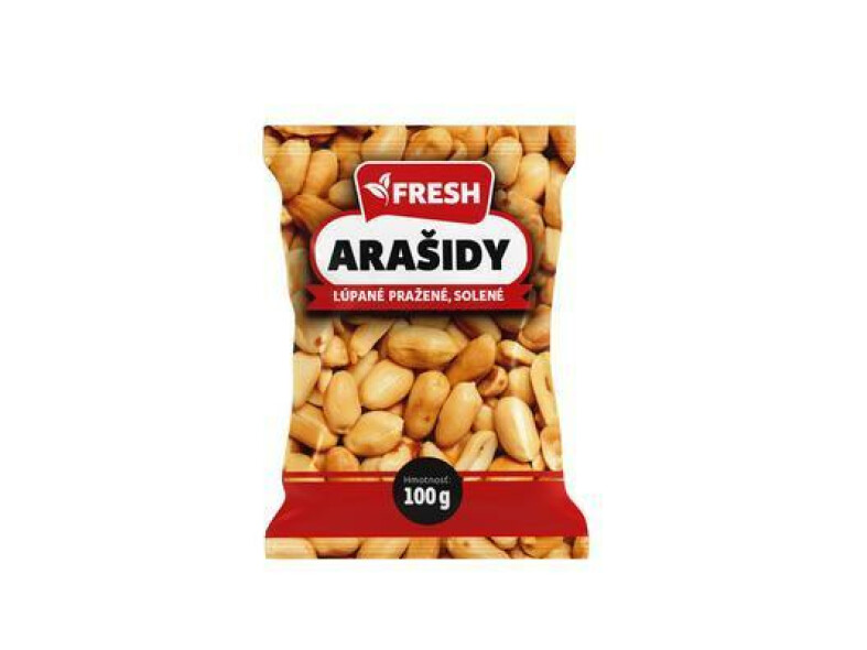 ARAŠIDY SOLENÉ LÚPANÉ PRAŽENÉ 100g FRESH