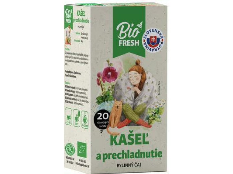 ČAJ BYLINNÝ BIO KAŠEĽ A PRECHLADNUTIE 40g FRESH AGROKARPATY