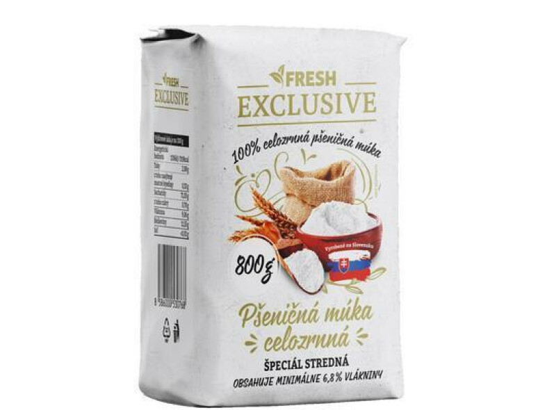 MÚKA CELOZRNNÁ PŠENIČNÁ 800g FRESH EXCLUSIVE  