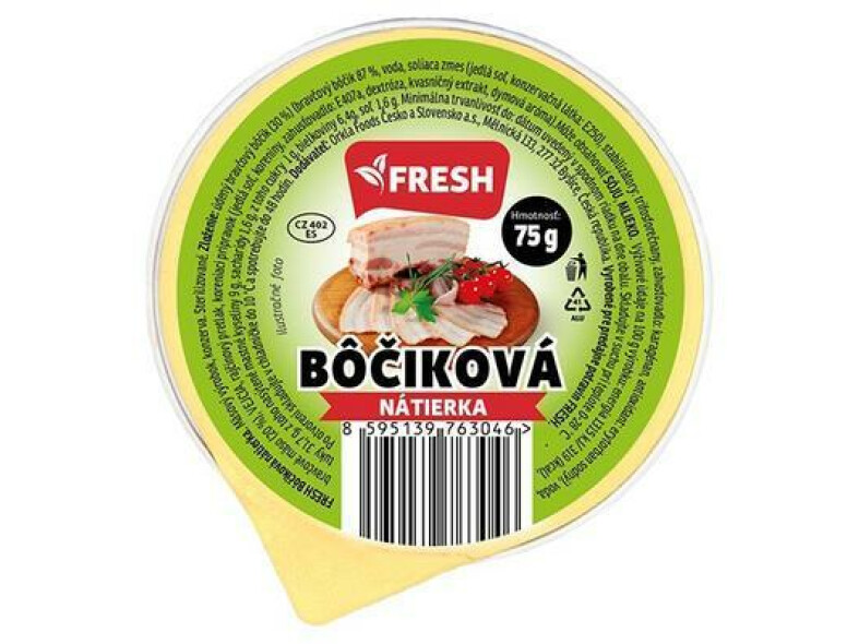 PAŠTÉTA BÔČIKOVÁ NÁTIERKA 75g AL FRESH