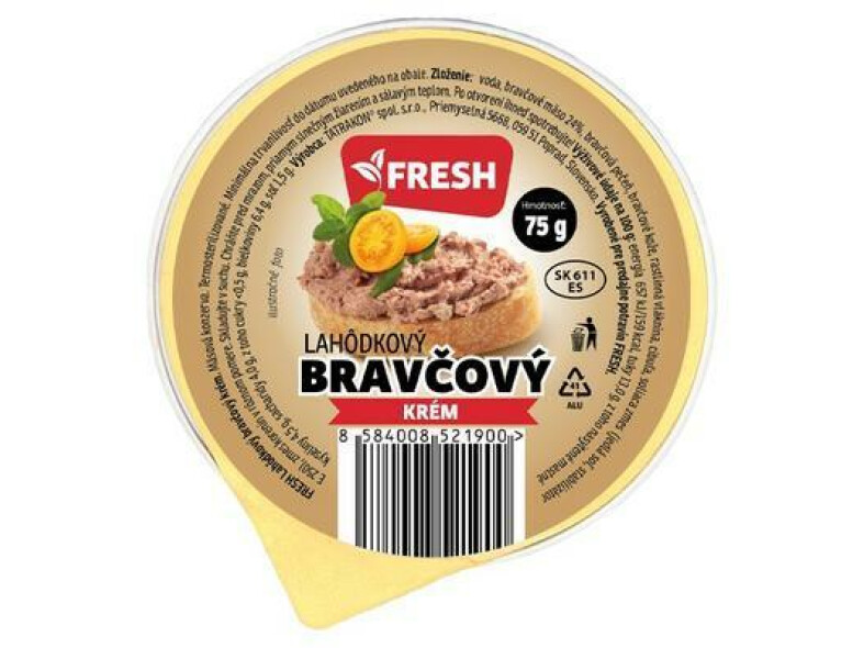 PAŠTÉTA BRAVČOVÝ LAHÔDKOVÝ KRÉM 75g AL FRESH