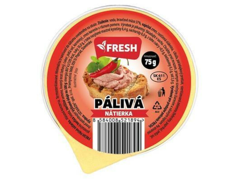 PAŠTÉTA PÁLIVÁ NÁTIERKA 75g AL FRESH