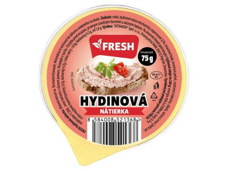 PAŠTÉTA HYDINOVÁ NÁTIERKA 75g AL FRESH TATRAKON