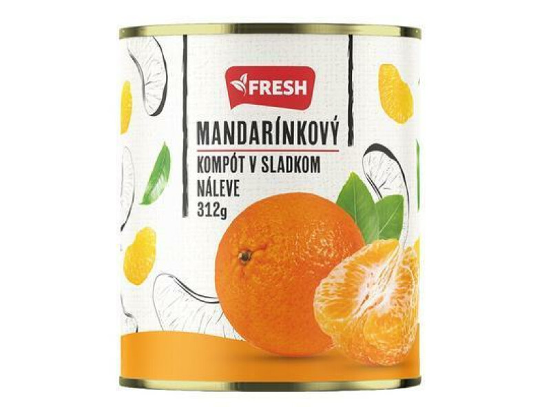 KOMPÓT MANDARÍNKY 312g / PP 175g FRESH