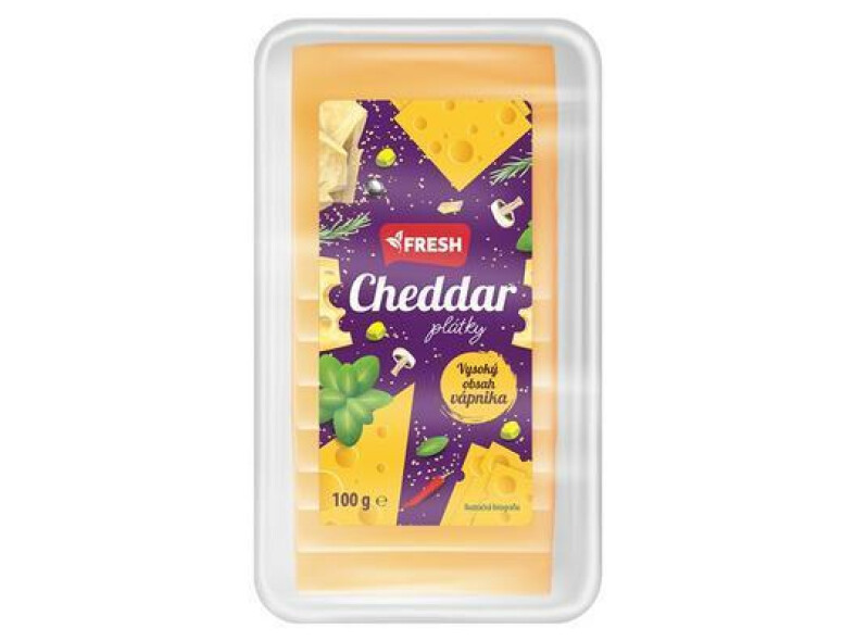 SYR PLÁTKY CHEDDAR 100g FRESH