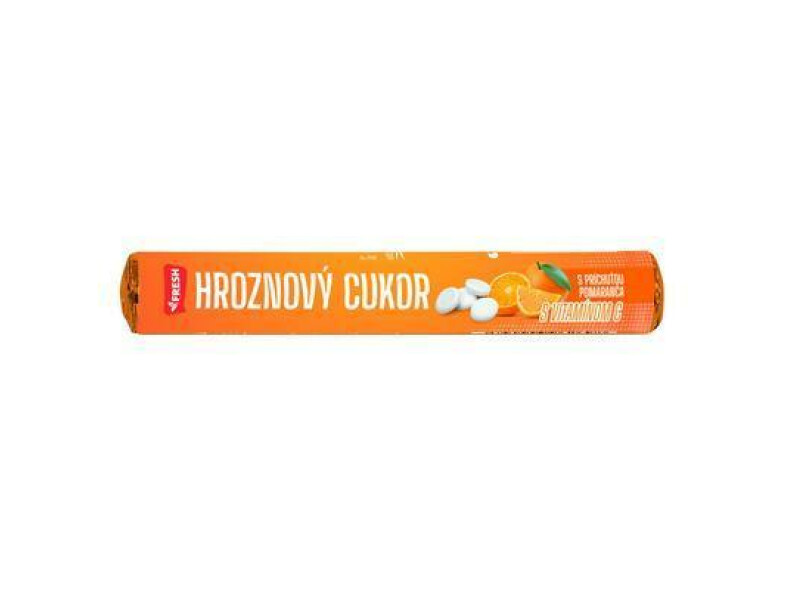 CUKRÍKY HROZNOVÝ CUKOR FRESH 32g POMARANČOVÁ PRÍCHUŤ S VITAMÍNOM C