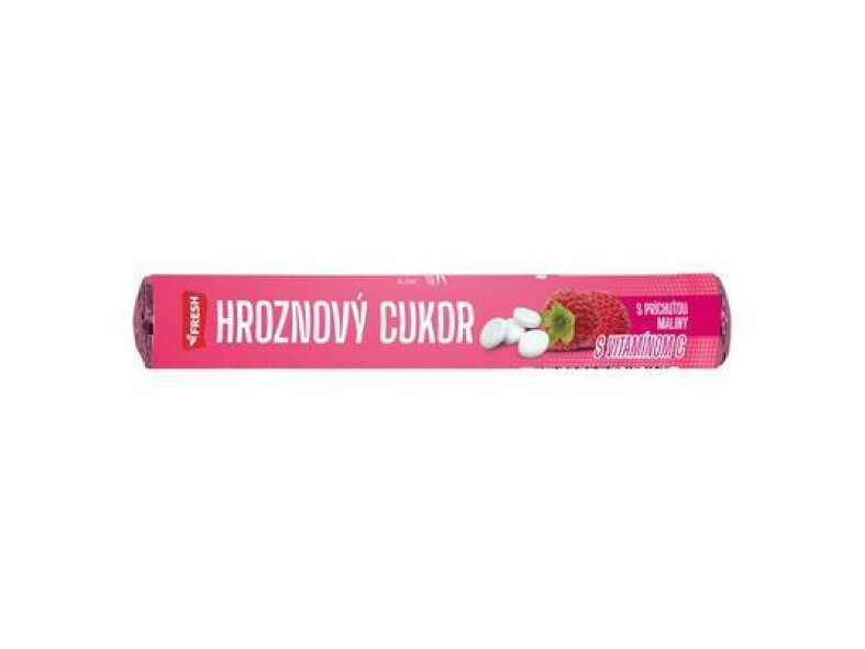 CUKRÍKY HROZNOVÝ CUKOR FRESH 32g MALINOVÁ PRÍCHUŤ S VITAMÍNOM C