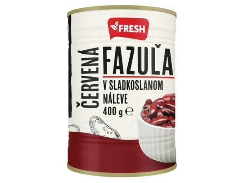 FAZUĽA ČERVENÁ V SLADKOSLANOM NÁLEVE 400g / PP 240g FRESH