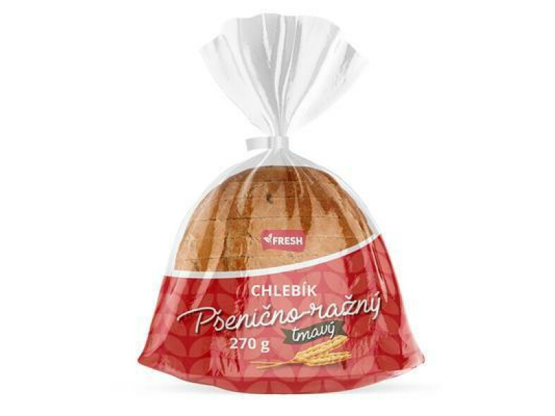 CHLEBÍK PŠENIČNO-RAŽNÝ TMAVÝ 270g KRÁJANÝ BALENÝ FRESH