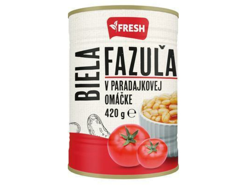 FAZUĽA BIELA V PARADAJKOVEJ OMÁČKE 420g / PP 240g FRESH