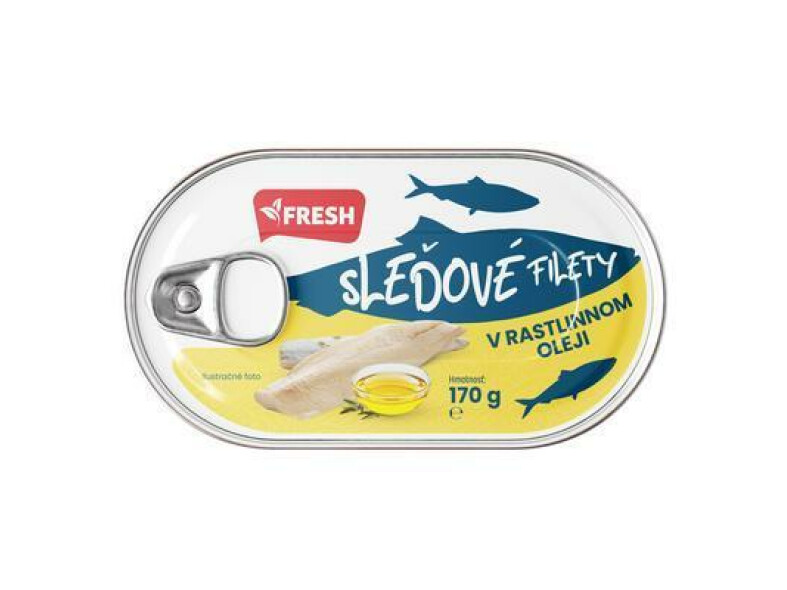 SLEĎ FILETY V RASTLINNOM OLEJI 170g / PP 102g EO FRESH