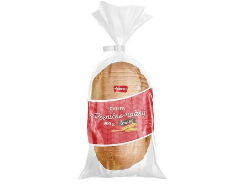 CHLIEB PŠENIČNO-RAŽNÝ TMAVÝ 900g KRÁJANÝ BALENÝ FRESH