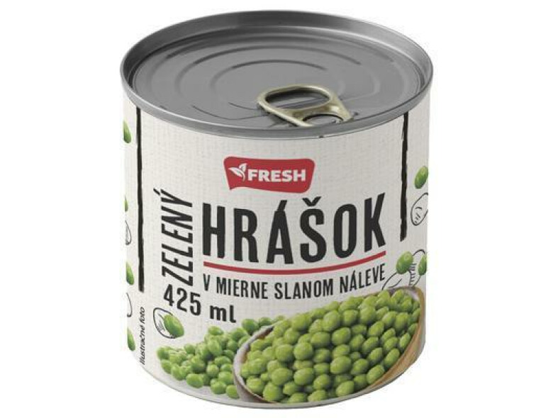 HRÁŠOK ZELENÝ 425ml 400g / PP 280g FRESH