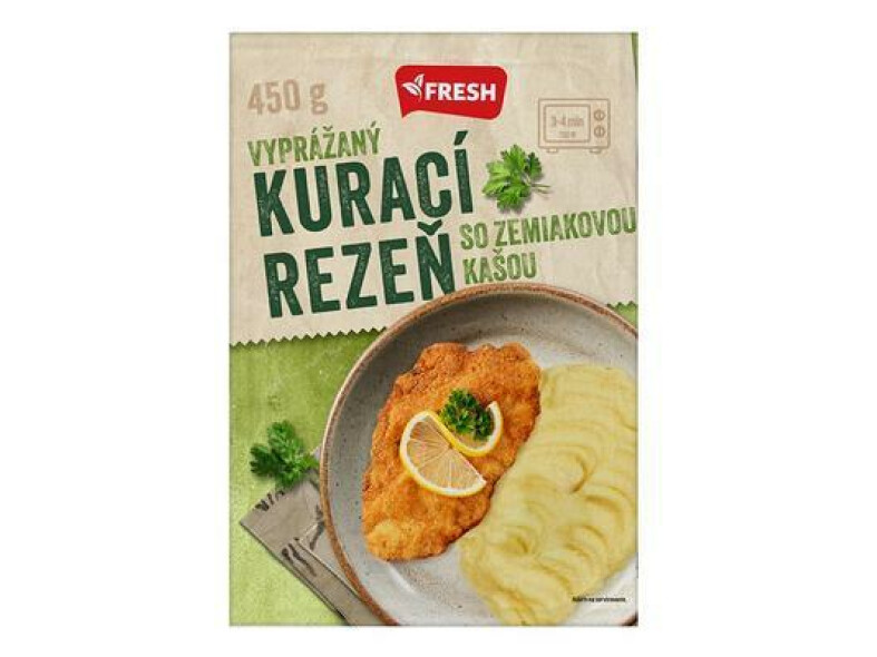 HOTOVÉ JEDLO KURACÍ REZEŇ VYPRÁŽANÝ ZEMIAKOVÁ KAŠA 450g FRESH