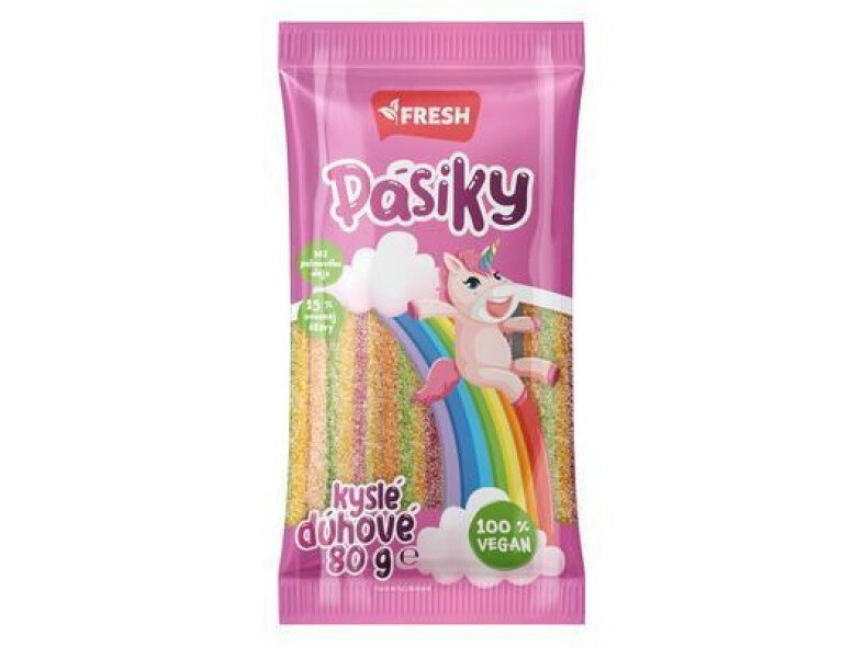 PÁSIKY KYSLÉ DÚHOVÉ 80g FRESH