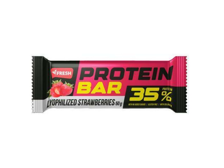 TYČINKA PROTEIN BAR JAHODOVÁ 50g FRESH BEZLEP