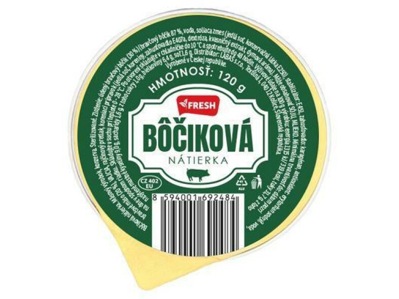 PAŠTÉTA BÔČIKOVÁ NÁTIERKA 120g FRESH