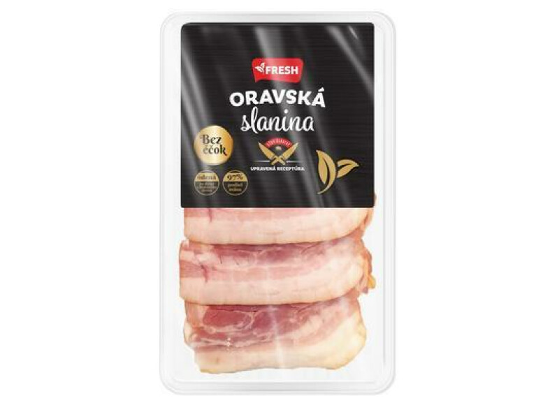 SLANINA ORAVSKÁ BEZ E 100g FRESH 97% PODIELA MÄSA