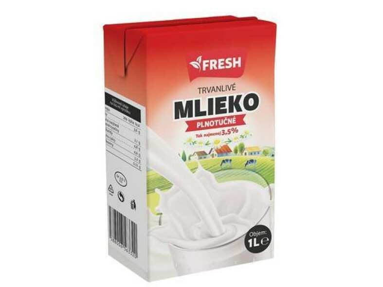 MLIEKO PLNOTUČNÉ TRVANLIVÉ 3,5% 1l UHT FRESH 