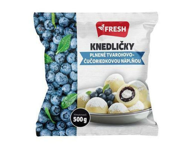 MRAZENÉ KNEDLIČKY S TVAROHOVO-ČUČORIEDKOVOU NÁPLŇOU 500g FRESH