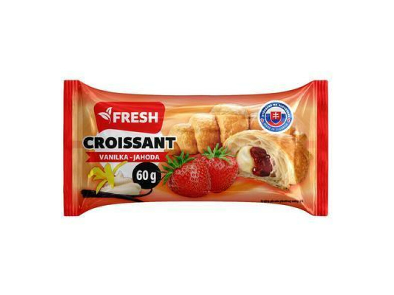 CROISSANT S JAHODOVOU A VANILKOVOU NÁPLŇOU 60g FRESH 