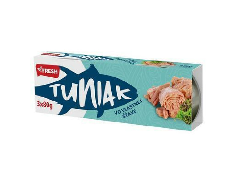 TUNIAK VO VLASTNEJ ŠŤAVE FRESH 3x80g / PP 168g