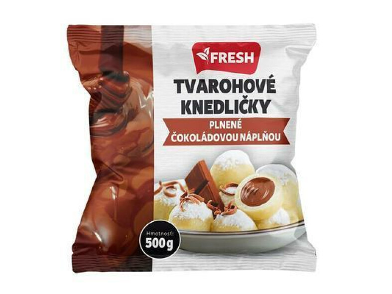 MRAZENÉ KNEDLIČKY TVAROHOVÉ S ČOKOLÁDOVOU NÁPLŇOU 500g FRESH