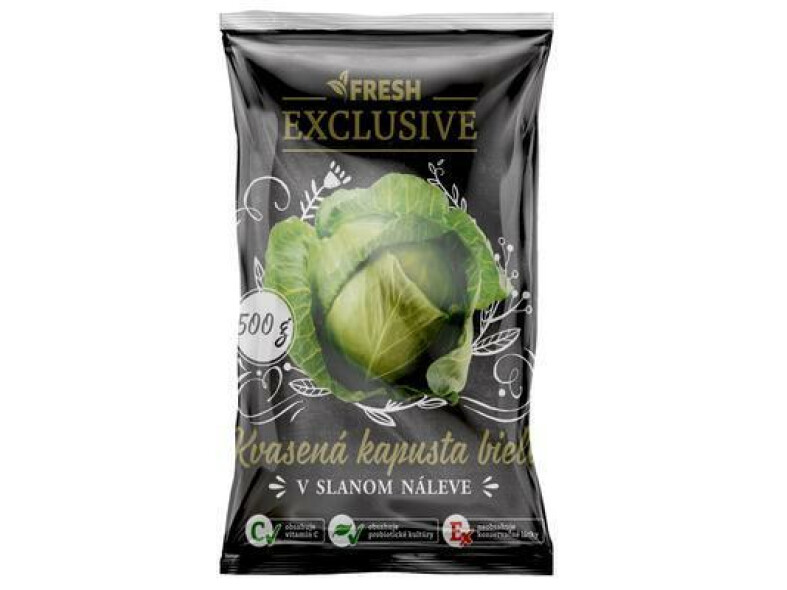 KAPUSTA KVASENÁ BIELA 500g BEZ KONZERVANTOV SÁČOK FRESH EXCLUSIVE