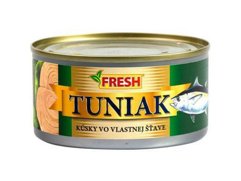 TUNIAK VO VLASTNEJ ŠŤAVE KÚSKY 185g / PP 130g EO FRESH