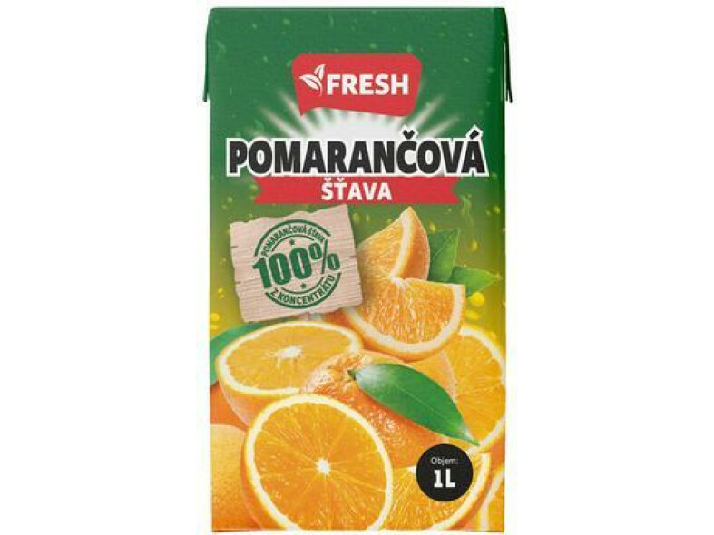 DŽÚS POMARANČ 100% 1l FRESH FRUCONA